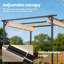 3m x 3m Metal Pergola with Retractable Roof-111057966-111057971