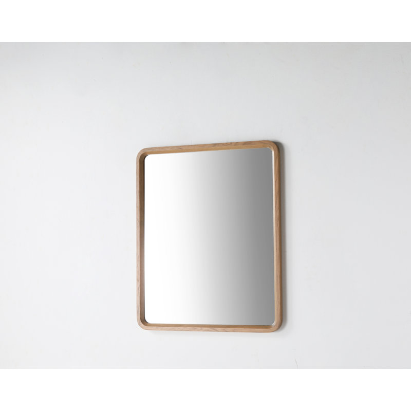 Miroir plat Aliyani, Bois jaune moyen, 29,5 po x 35,5 po
