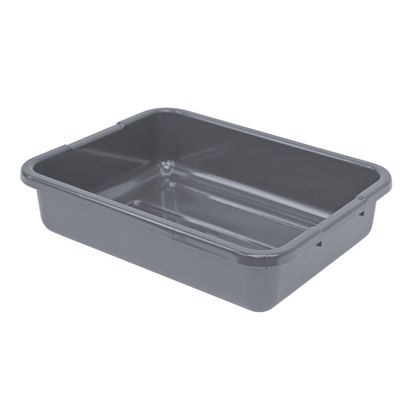 Bussing Tub, ribbed bottom, polypropylene, , NSF, case of 12, Grey, 5" H x 21" W x 15" D