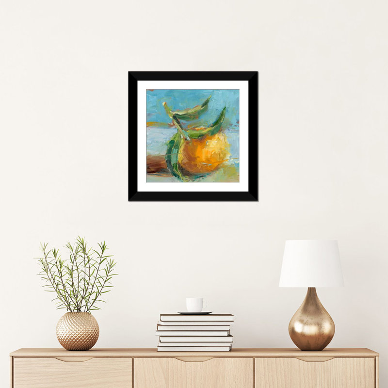 « impressionniste fruit study iii », reproduction sur toile, H 16 po x l 16 po x P 1 po, Papier d'art encadré noir, Blanc