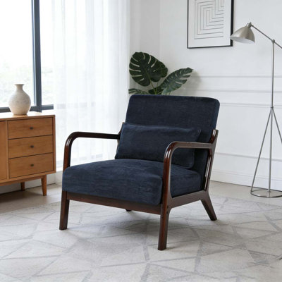 Modern Armchair, Accent Chair with Solid Wood Frame