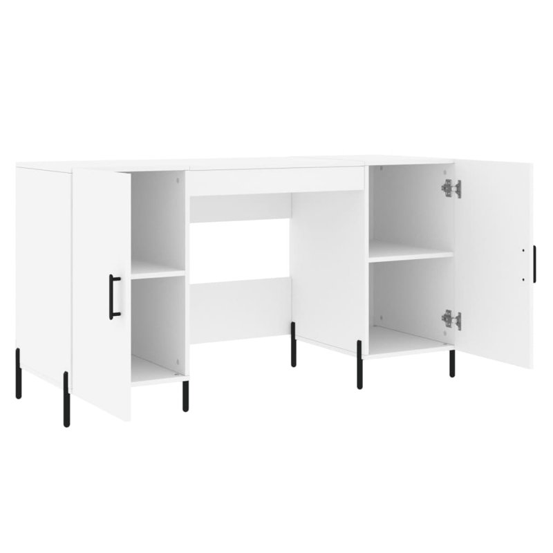 Bowerville Metal Base Writing Desk, White