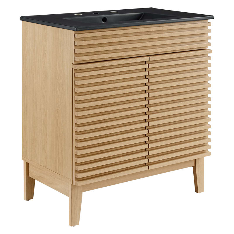 Modway Render 30" Bathroom Vanity, Oak/Black