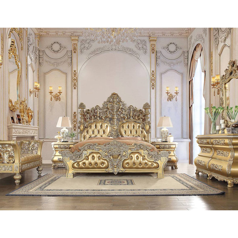 Table de chevet dorée à 3 tiroirs pour la chambre à coucher, feutrée pour ajouter une touche de résine de luxe dorée