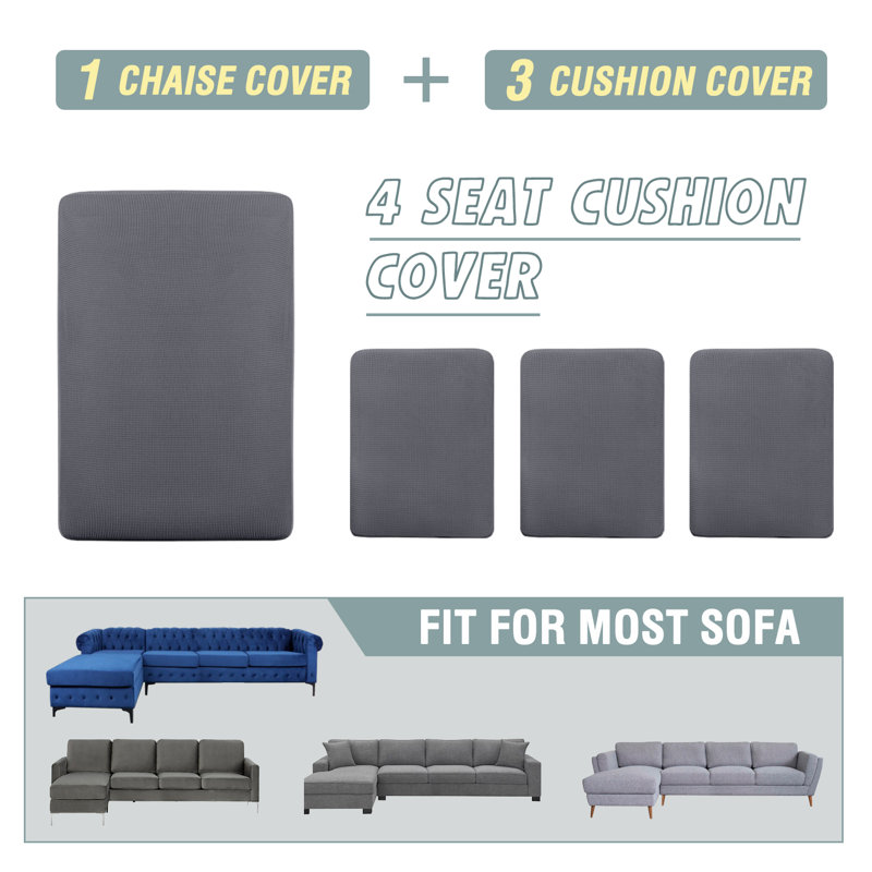 Housse pour canapé modulaire à coussins carrés / lavables à la machine, Gris