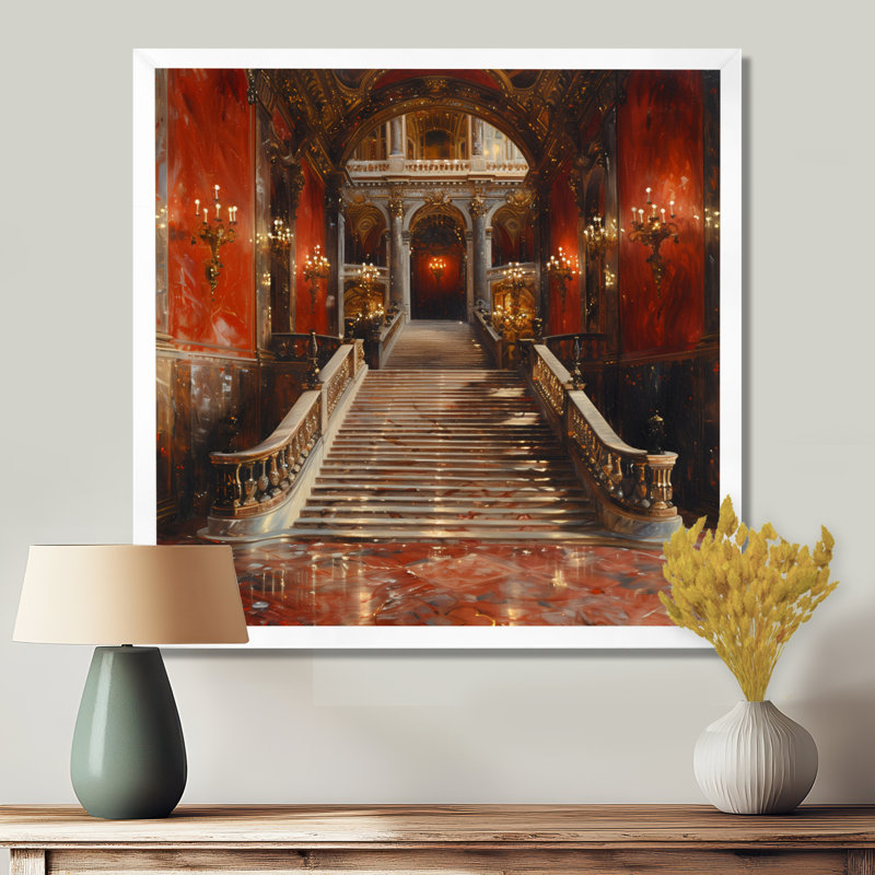 Rouge, or, entrée élégante, Opéra I - art mural maisons d'opéra, Toile encadrée blanche avec une seule photo