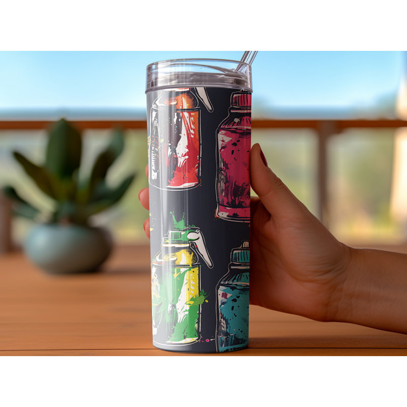Choose Handmade Tumblers 591ml Vacuum Insulated Stainless Steel (18/8) Travel Tumbler with Straw