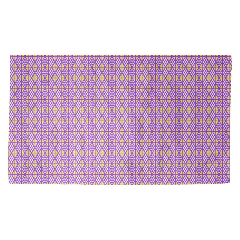Tapis mauve/jaune losanges Avicia, Rectangle 2 pi 2 po x 3 pi 4 po