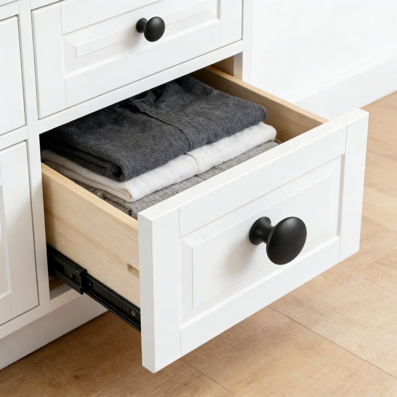 Paquet de 18 boutons de tiroir noirs mats, poignées d'armoire rondes de 30 mm avec vis, quincaillerie en acier inoxydable durable pour la commode, la cuisine et les meubles