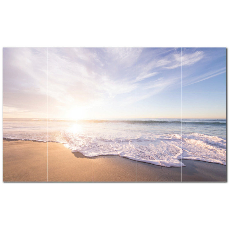 Murale en céramique satinée 8 "x 8" Beach Photo