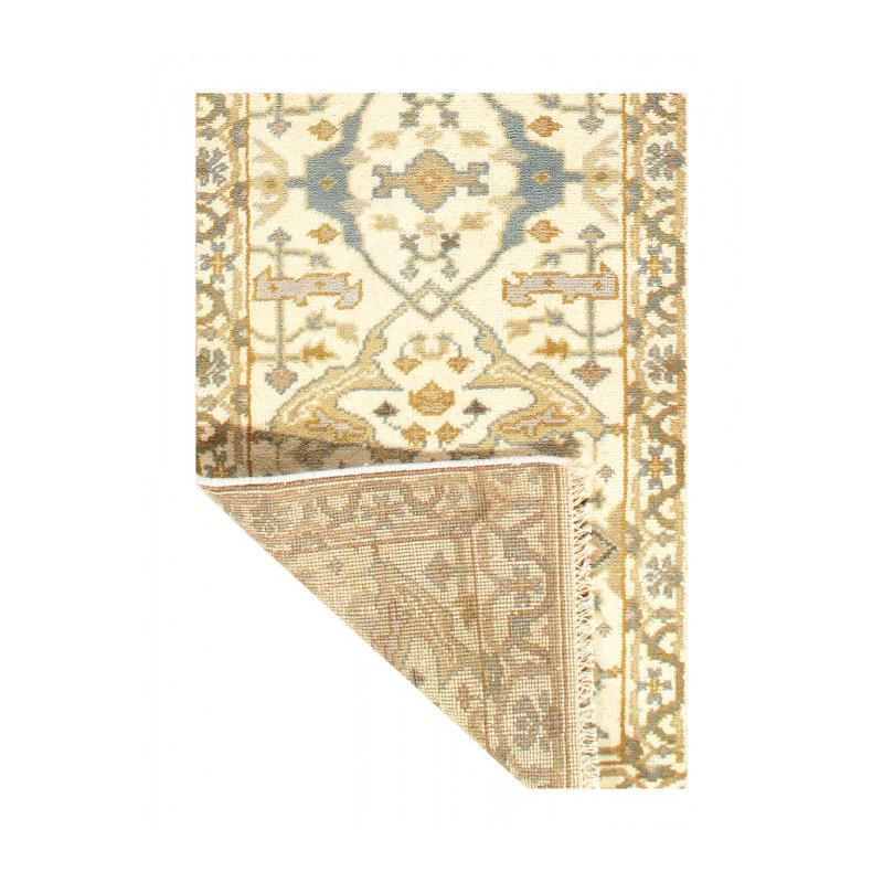 Tapis de couloir unique en laine 2 pi 6 po x 14 pi Elcy, Malibu, doré Elcy