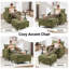 Ensemble de fauteuils d'appoint et repose-pieds rembourrés surdimensionnés avec rangement dissimulé-1042875454