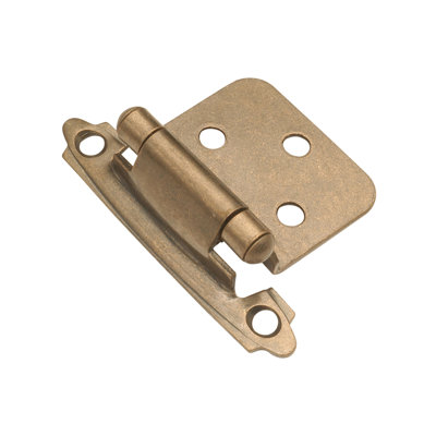 Surface Self-Closing Variable overlay Face Frame Self-Close - Antique Brass - Cabinet Door Hinges (Set of 12)