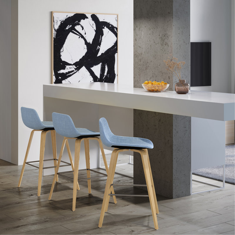 Tabouret à hauteur de comptoir / de bar Bentwood (ensemble de 2), Bleu