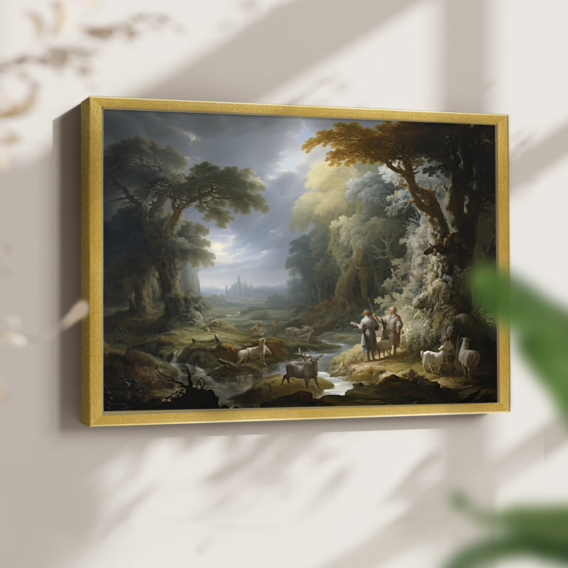 Faune, série 11 - Reproduction encadrée - Restickable, H 11 po x l 14 po, Or