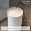 Lavabo de salle de bain rond à surface solide 19 po Monblari blanc mat-133418425