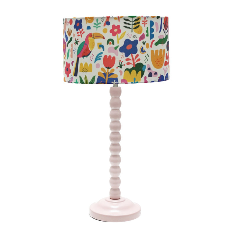 Linda Wood Table Lamp, No, Pink