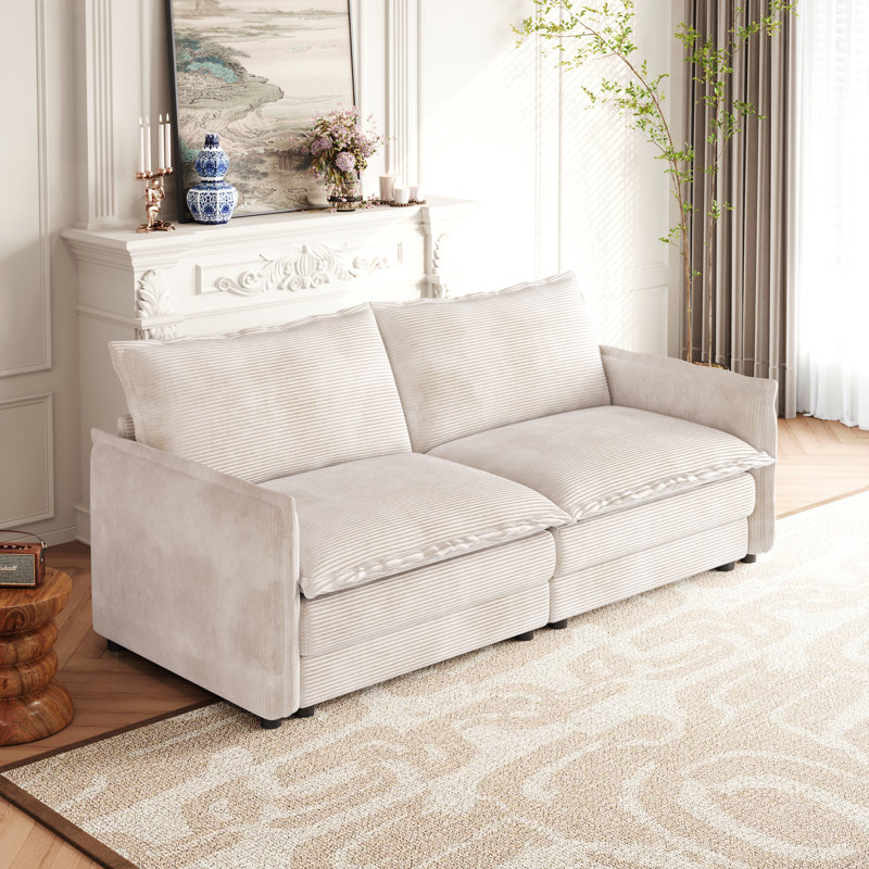 Causeuse rembourrée 75 po, Beige