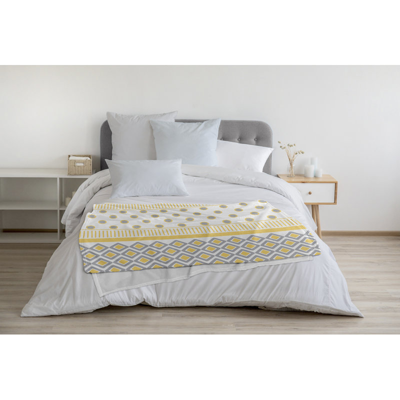 Jeté polaire haut de gamme, L 50 po x L 60 po, Jaune, 1.85