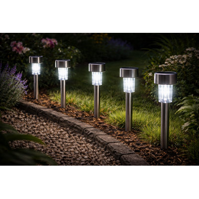 Asdur Silver Solar Powered Integrated LED Pathway Light