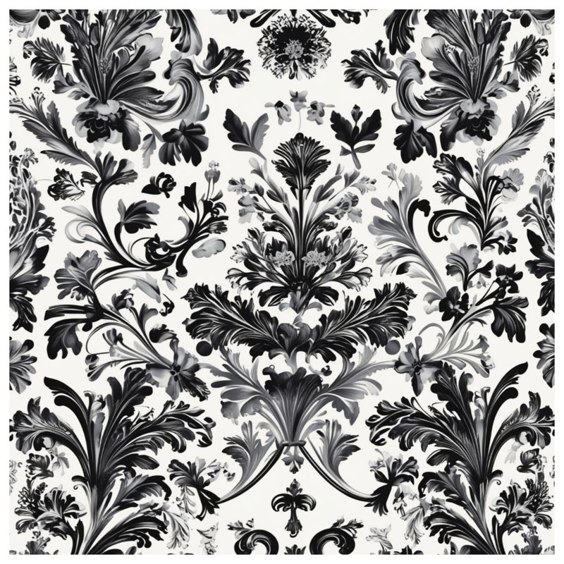 Couvre-lit matelassé damassé noir et blanc, Twin