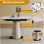Table de salle à manger rétractable à dalle de roche pliante, table carrée extensible moderne avec base en acier inoxydable revêtue de cuir, table de cuisine à double usage pour les petits appartements