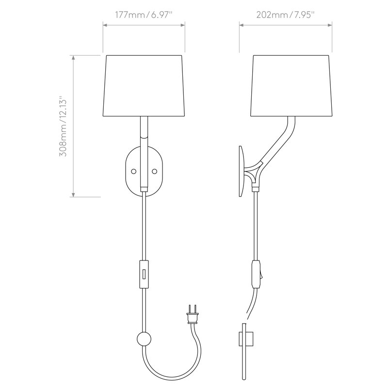 Arbor 1 - Light Armed Sconce, Matt Black
