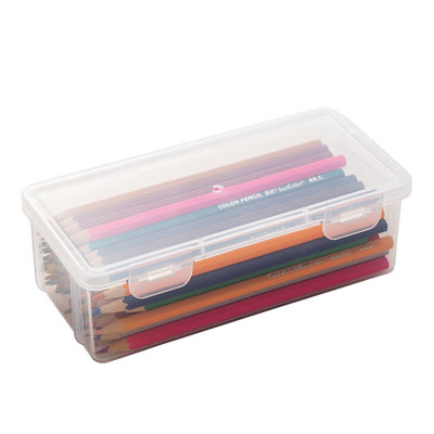Stationery storage Extra Large Capacity Plastic Pencil Box Stackable Translucent Clear Pencil Box Office Supplies Storage Organizer Box For Gel Pens Erasers Tape Pens Pencils Mark