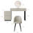 Edorta 55.12'' W Solid Wood Makeup Vanity Set with Lighted Mirror and Chair Stool Faux Leather Vanity Set