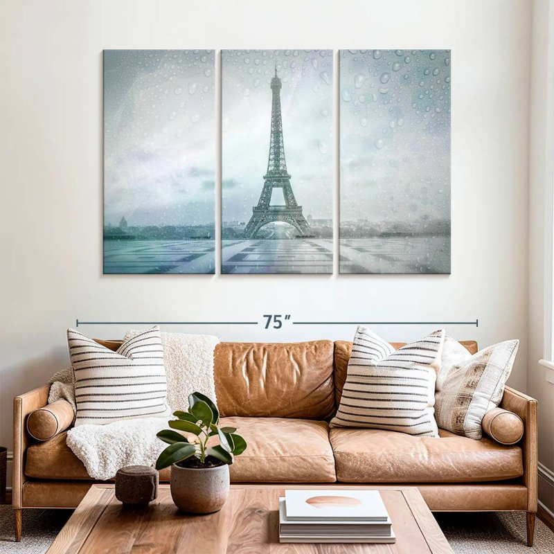 Lilie Eiffel Tower Rainy Day, 42" H x 65" W