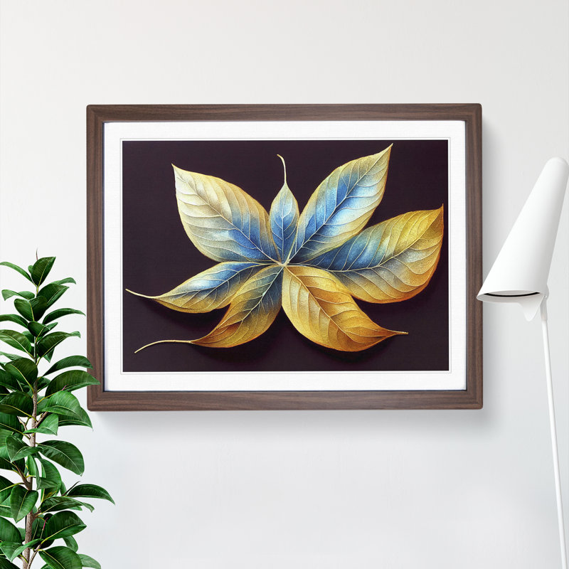 Admirable Leaf - Framed Print, 34cm H x 46cm W x 2cm D, Walnut