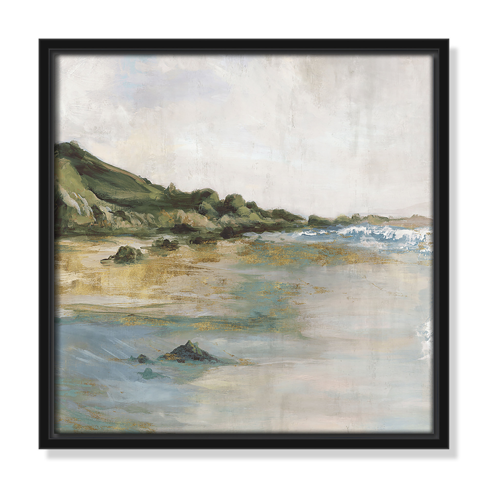 Tide’s Edge Print by , 13.5" H x 13.5" W, Black