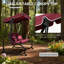 Balancelle 3 places avec balançoire et balançoire rouge avec auvent réglable, coussin et coussins amovibles, pour véranda, jardin, bord de piscine, cour arrière