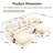 Modular Sectional Couch With , Chenille Fabric, , Ergonomic Design, High - Density Foam, 2 Throw Pillows, Adaptable To Various Rooms 3 Seat Beige Chenille, Pleated , Resilience Spring Pack, Easy-1274304507