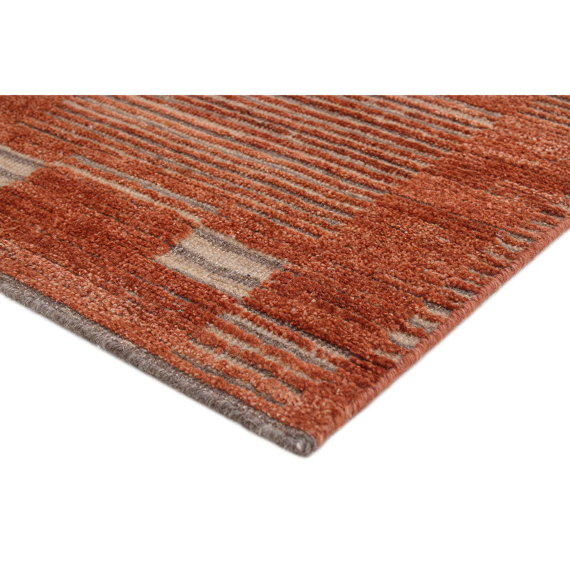 Handmade Wool Abstract Area Rug, Rectangle 10' x 14'