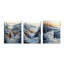 Winter Waterfall Forest Trail - Blue Waterfall, ensemble de 3 reproductions sur toile encadrées-129076220-129076225
