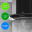 Abode Agch6031b 60cm Curved Glass Cooker Hood - Black