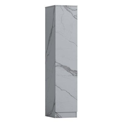 Deraz 1 Door Plain Wardrobe In Marble Effect