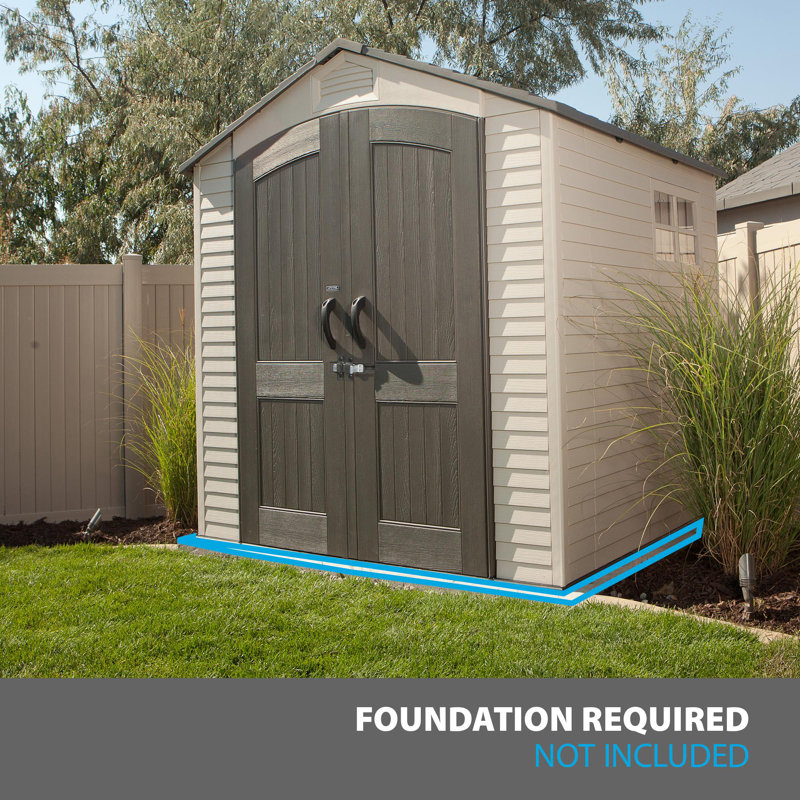 Lifetime 7 Ft. x 7 Ft. High-Density Polyethylene (Plastic) Outdoor Storage Shed with Steel-Reinforced Construction