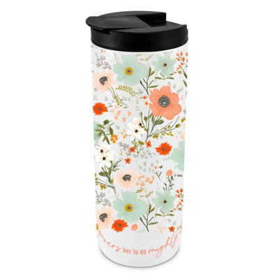 Tumbler Faith In God Floral White 20Oz