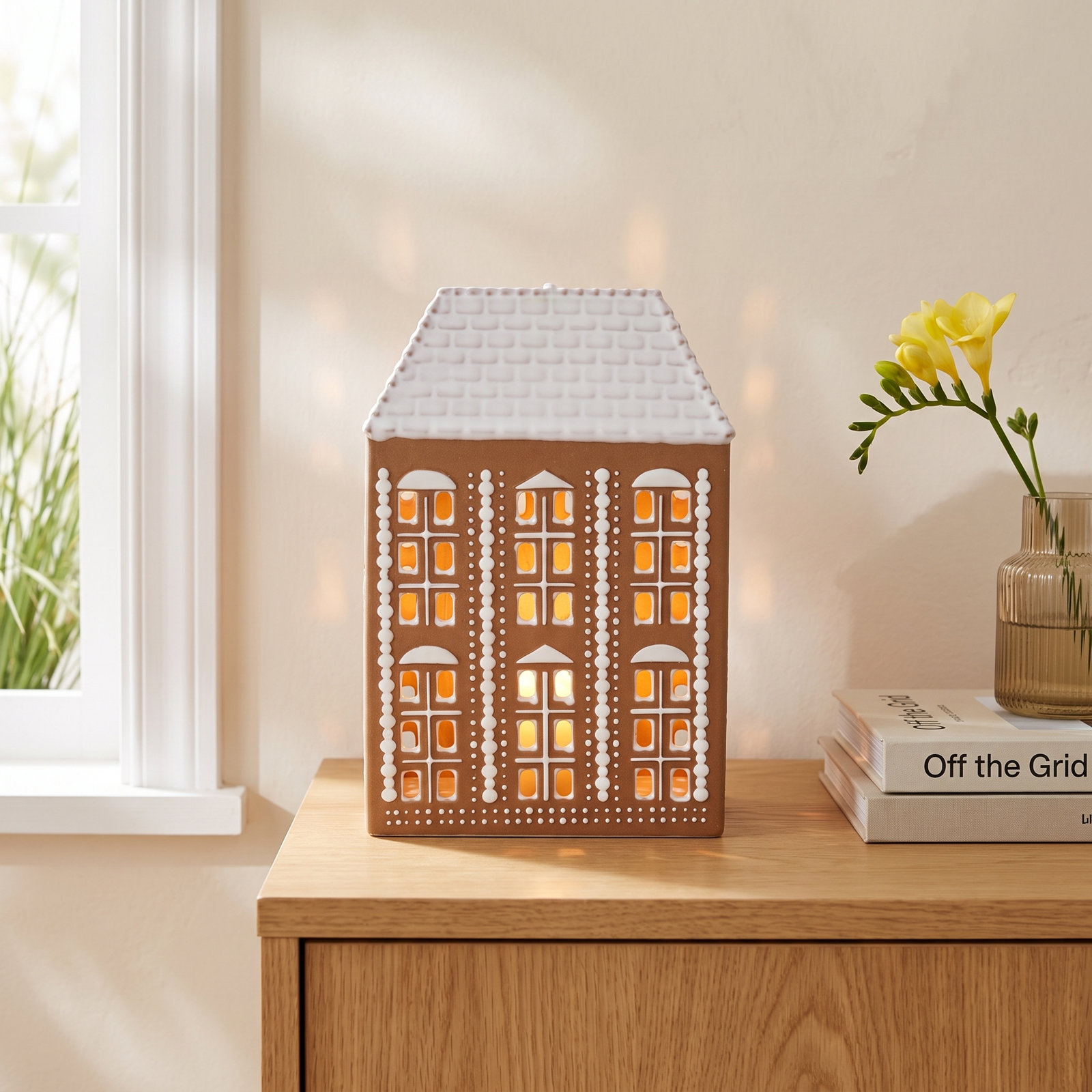Gingerbread Stoneware Lantern