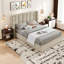 Lits de rangement grand lit en chenille plateforme à oreilles moderne pour la maison