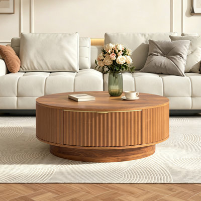 Table basse ronde avec tiroir Farmhouse