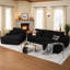 3-piece No-assembly Living Room Set, Plush Modern Sectional Sofa With Loveseat And Chaise Lounge-577236734-577236226