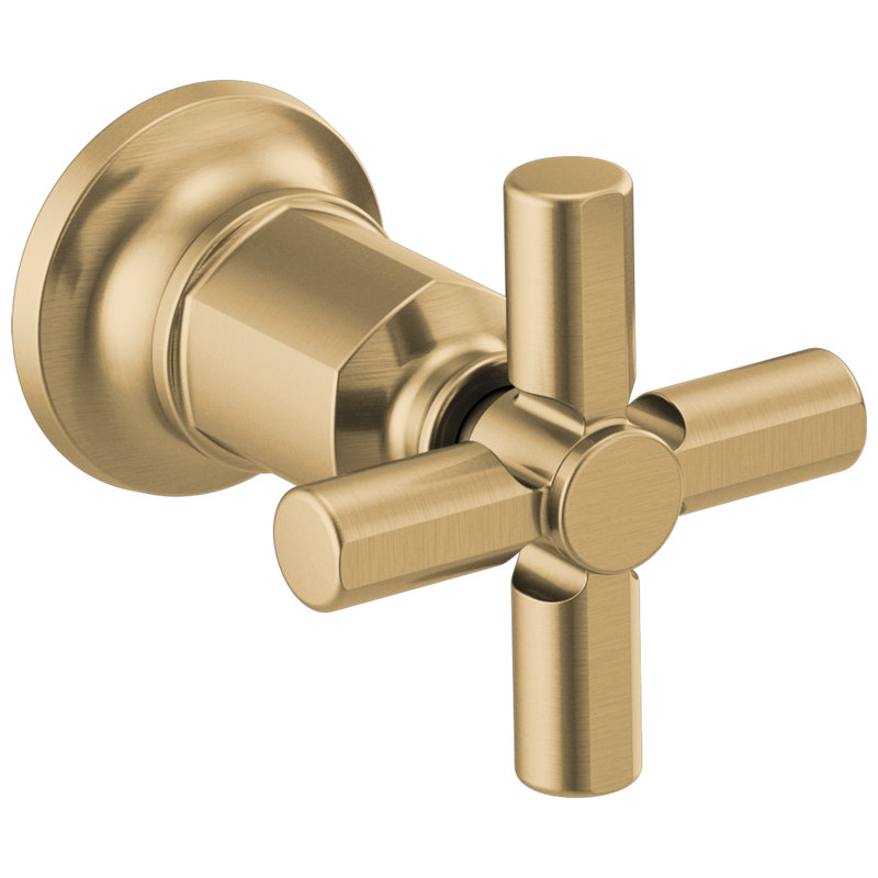 Invari Two-Handle Wall Mount Tub Filler, Luxe Gold, Cross