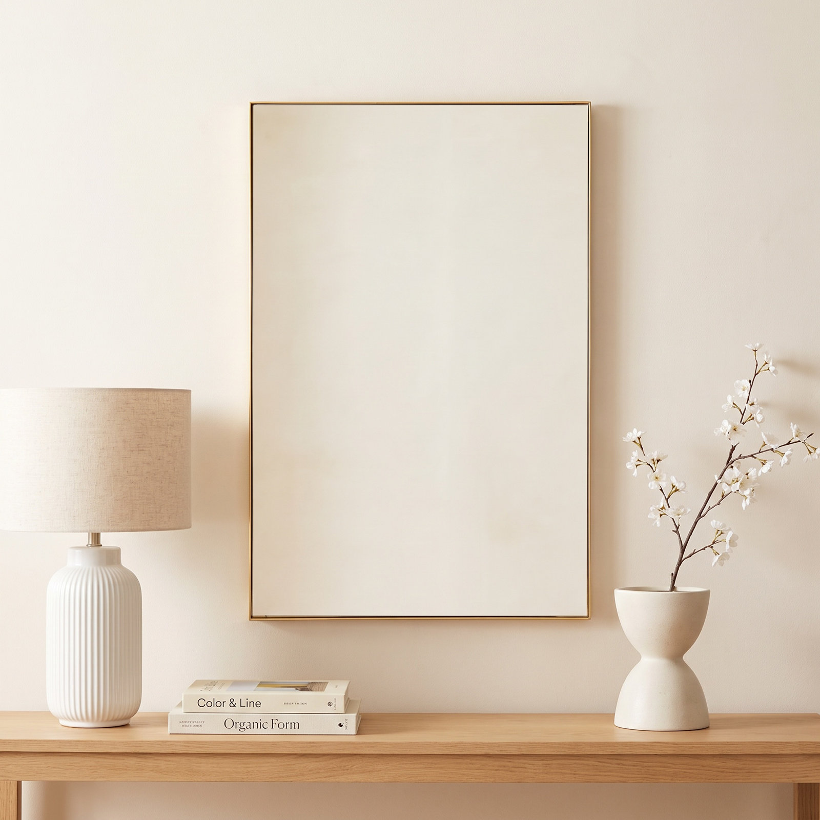 Eaton 36'' H Shatterproof Manufactured Wood Frame Wall Mirror, Gold