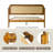 Jamison Queen Size Bed Frame with Headboard & Footboard, Solid Wood Platform Bed, 12 Durable Slatted Support with Metal Legs, Slip-Free & Noise-Less, Acacia Honey Finish-497001125-497001120