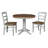 4 - Person Extendable Solid Wood Top Pedestal Dining Set-66449166-111463898