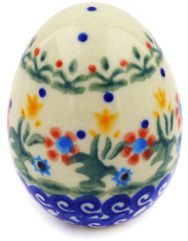 Polish Pottery Egg Figurine