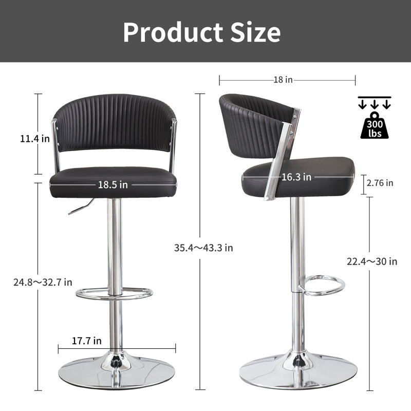 Ensemble de 2 tabourets de bar et de comptoir pivotants, Gris, 2